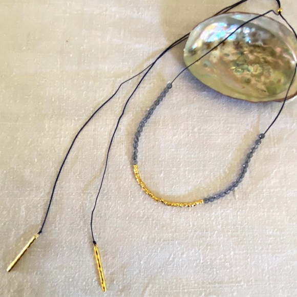 Gorjana Adjustable Iolite Convertible Choker Necklace Focus - Picture 8 of 11